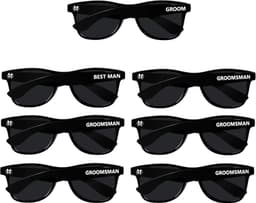 Bachelor Party Wedding Sunglasses Set for Groom & Groomsmen (7-Pack)