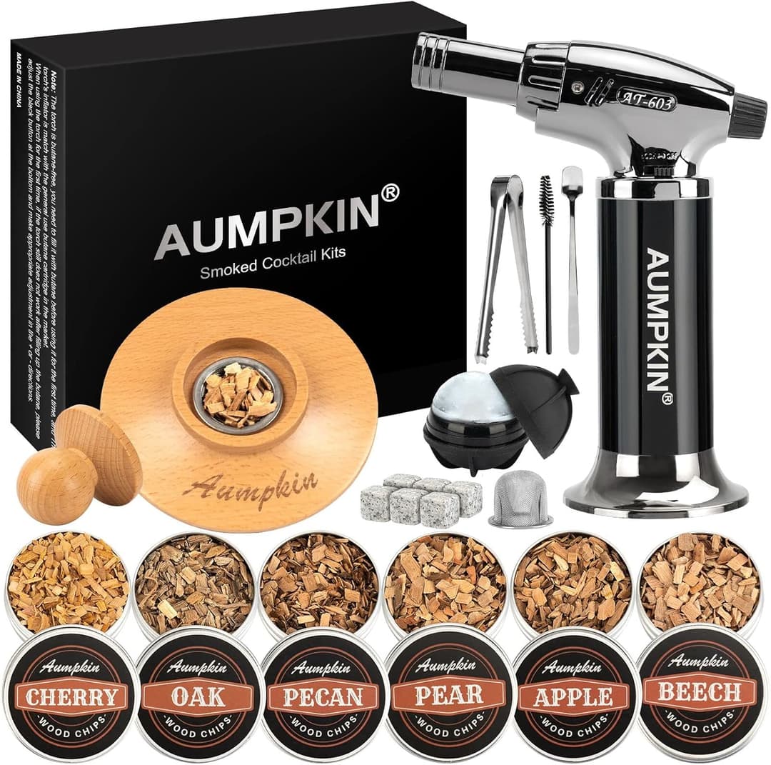 Cocktail Smoker Kit with Torch and 6 Wood Chip Flavors