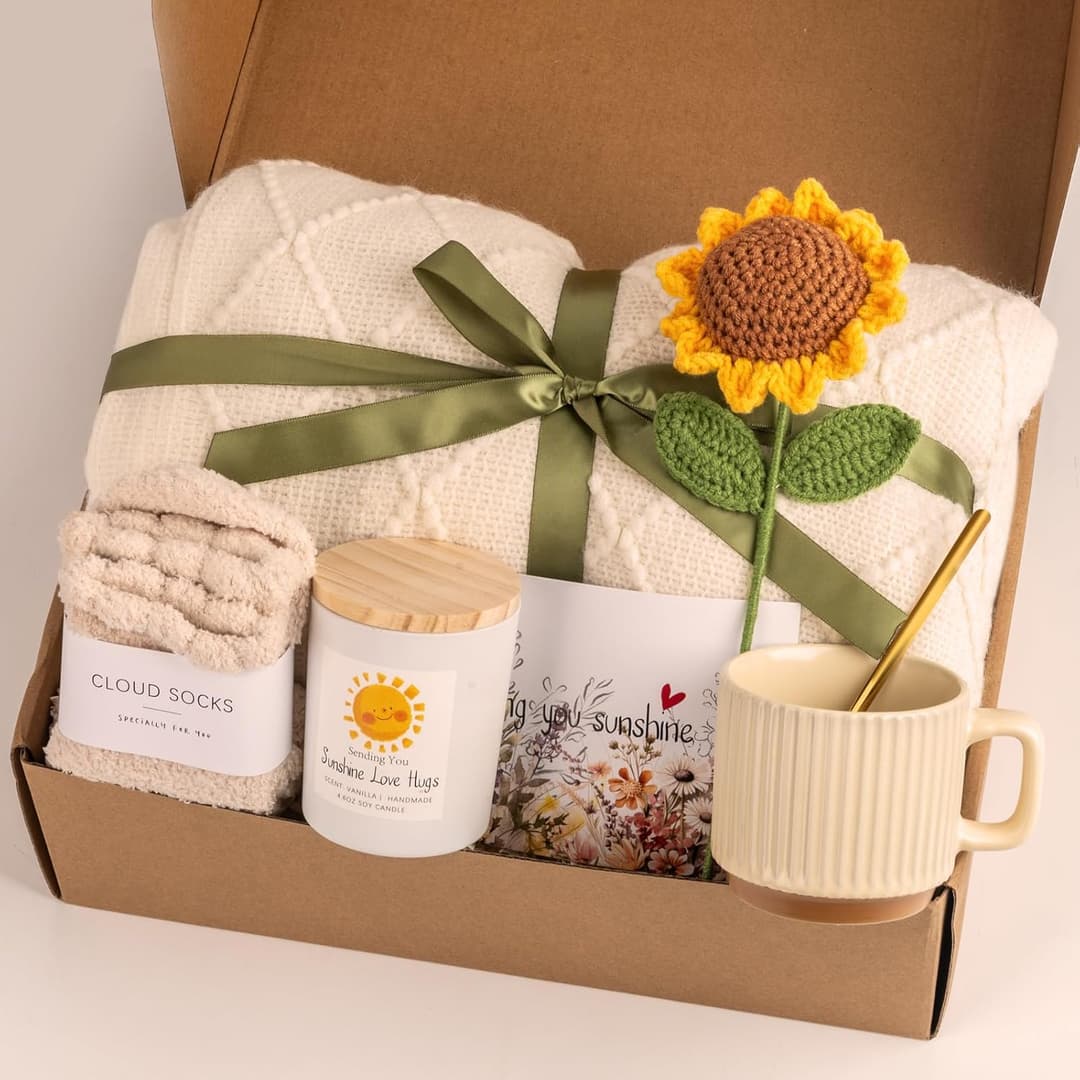 Sending Sunshine Sunflower Care Package Gift Basket for Women